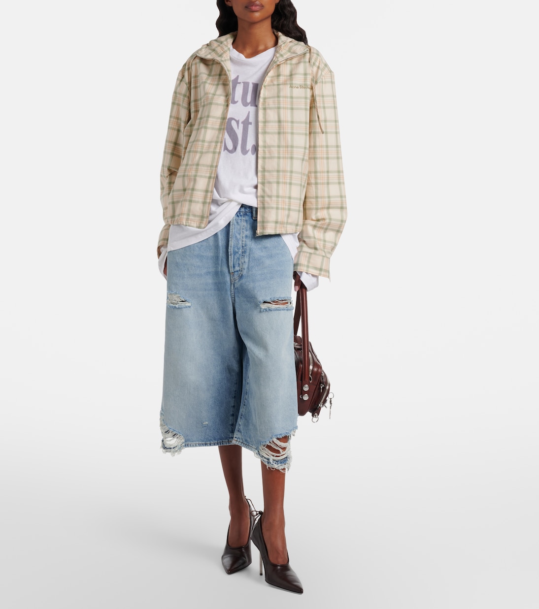 Distressed denim Bermuda shorts | Acne Studios