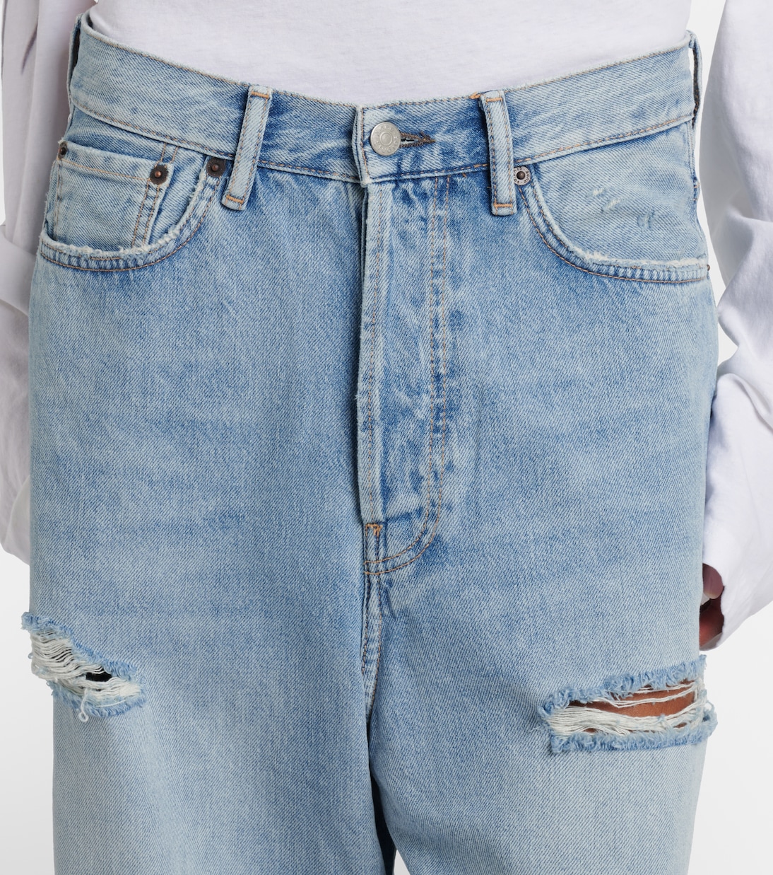 Distressed denim Bermuda shorts | Acne Studios