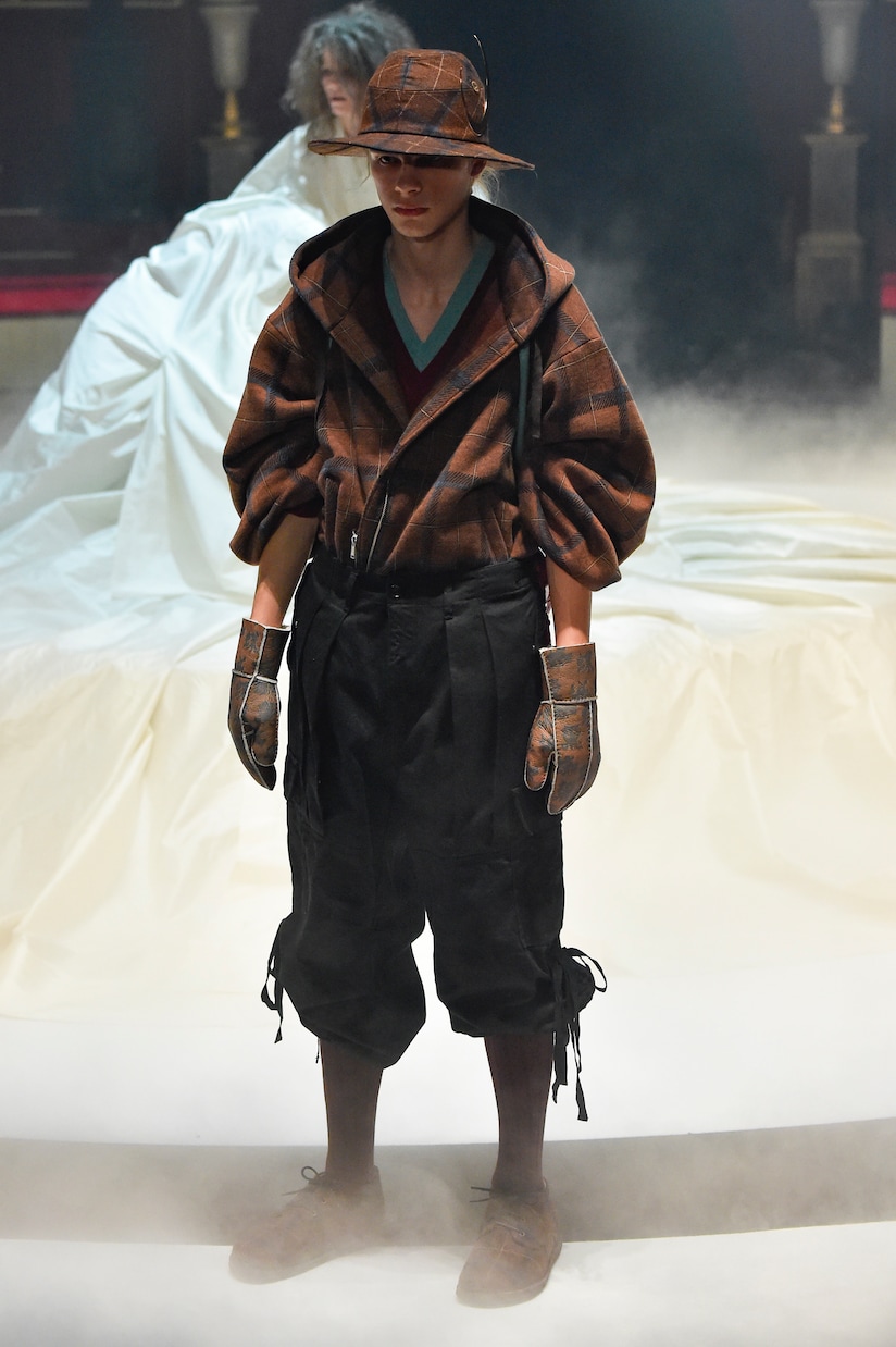 Zipped checked hooded sweatshirt | Undercover