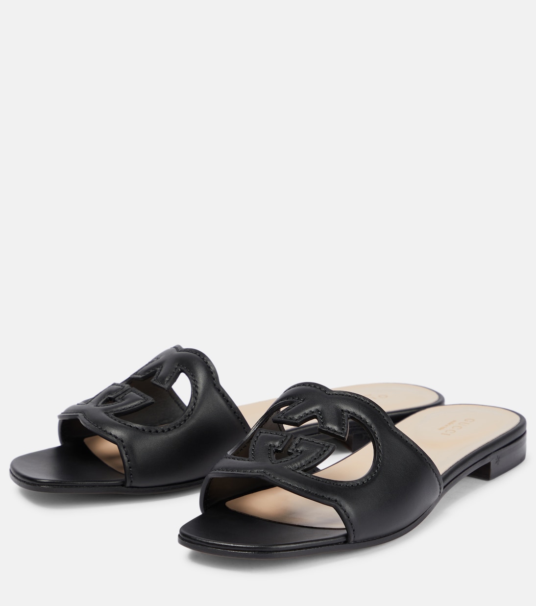 Interlocking G cutout leather sandals | Gucci
