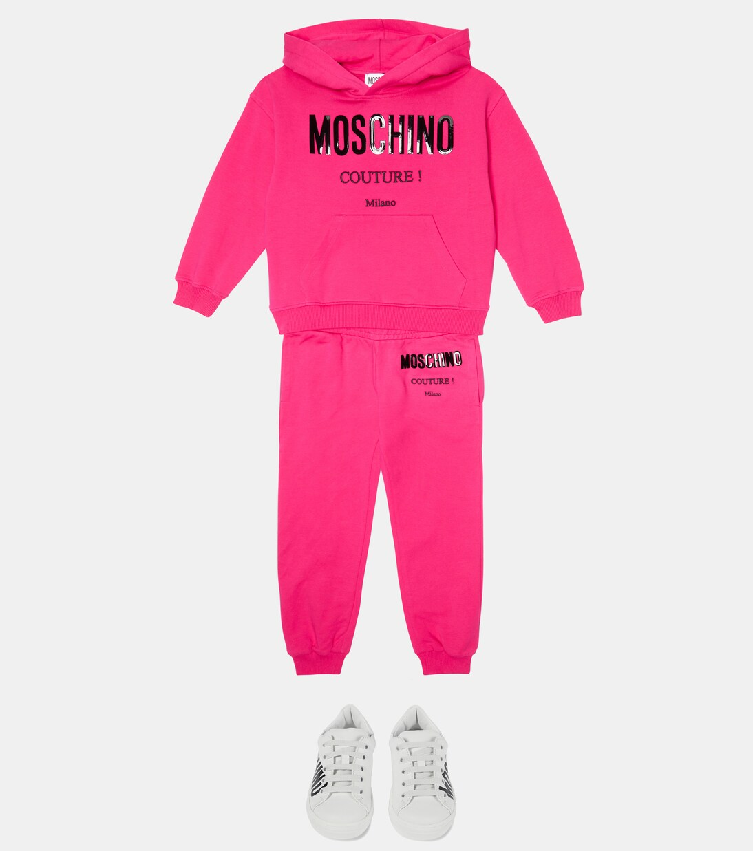 Cotton-blend hoodie and sweatpants set | Moschino Kids