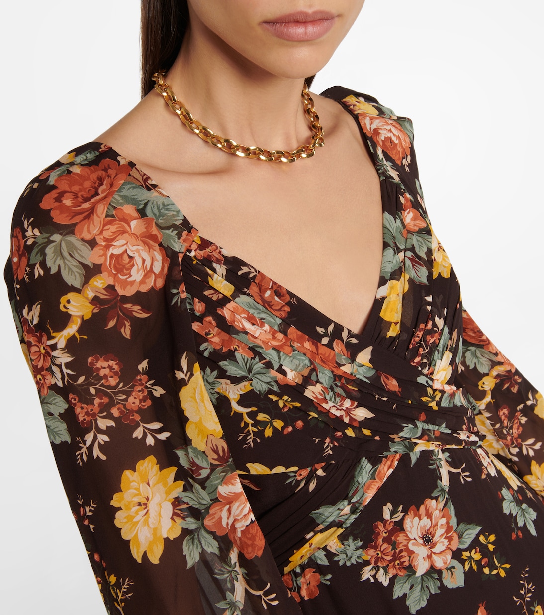 Robe longue Avani en soie à fleurs | Veronica Beard