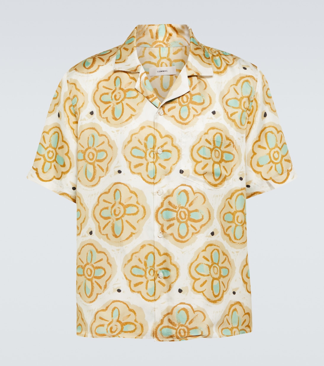 Printed silk shirt | Commas