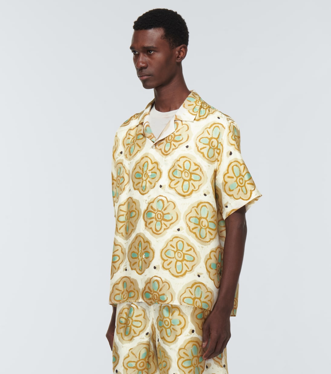 Printed silk shirt | Commas