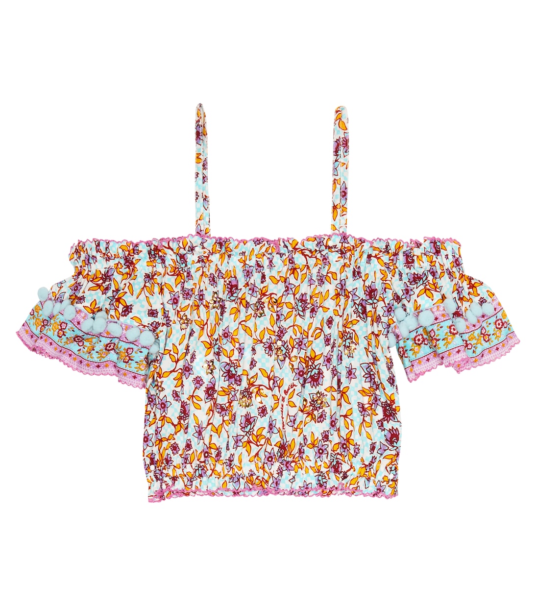 Donna floral off-shoulder top | Poupette St Barth Kids