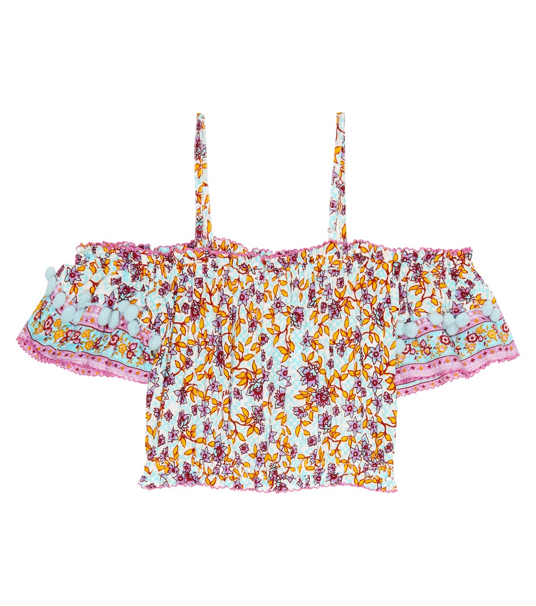 Donna floral off-shoulder top | Poupette St Barth Kids