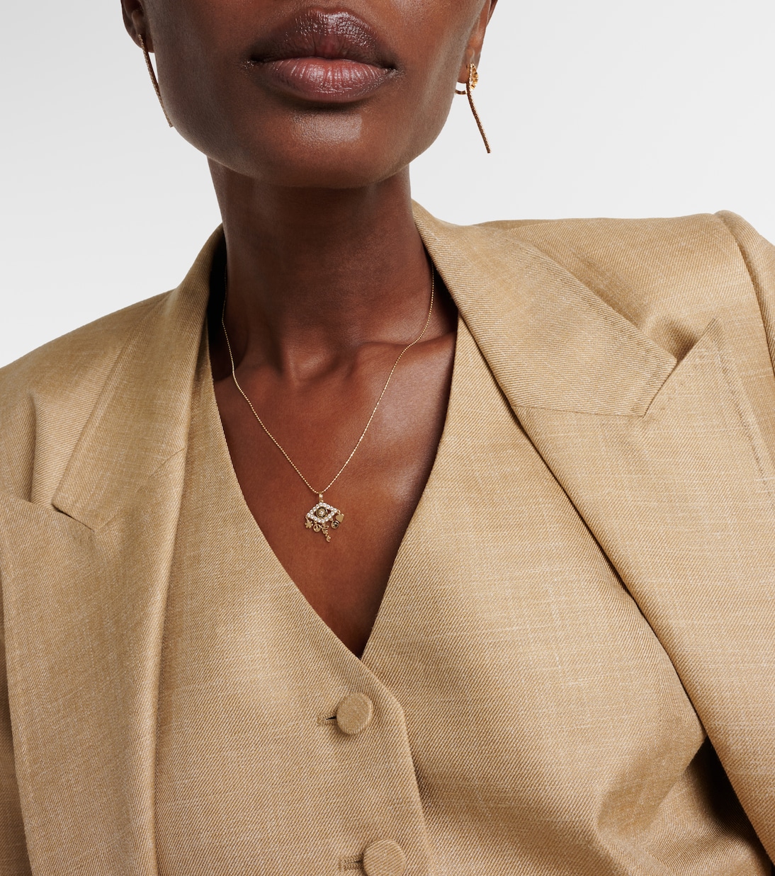 Evil Eye 14kt gold necklace with diamonds | Sydney Evan