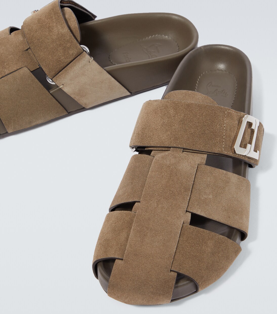 Verzierte Slippers aus Veloursleder | Christian Louboutin