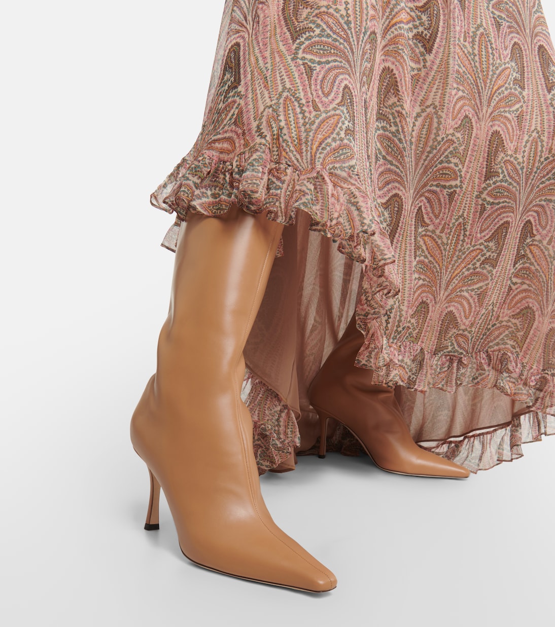 Agathe 85 leather knee-high boots | Jimmy Choo