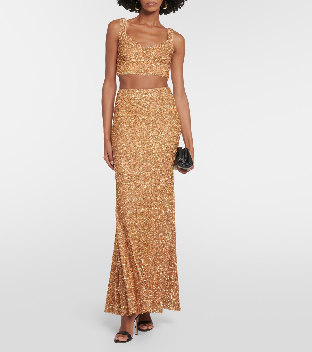 Cropped-Top mit Pailletten | Self-Portrait