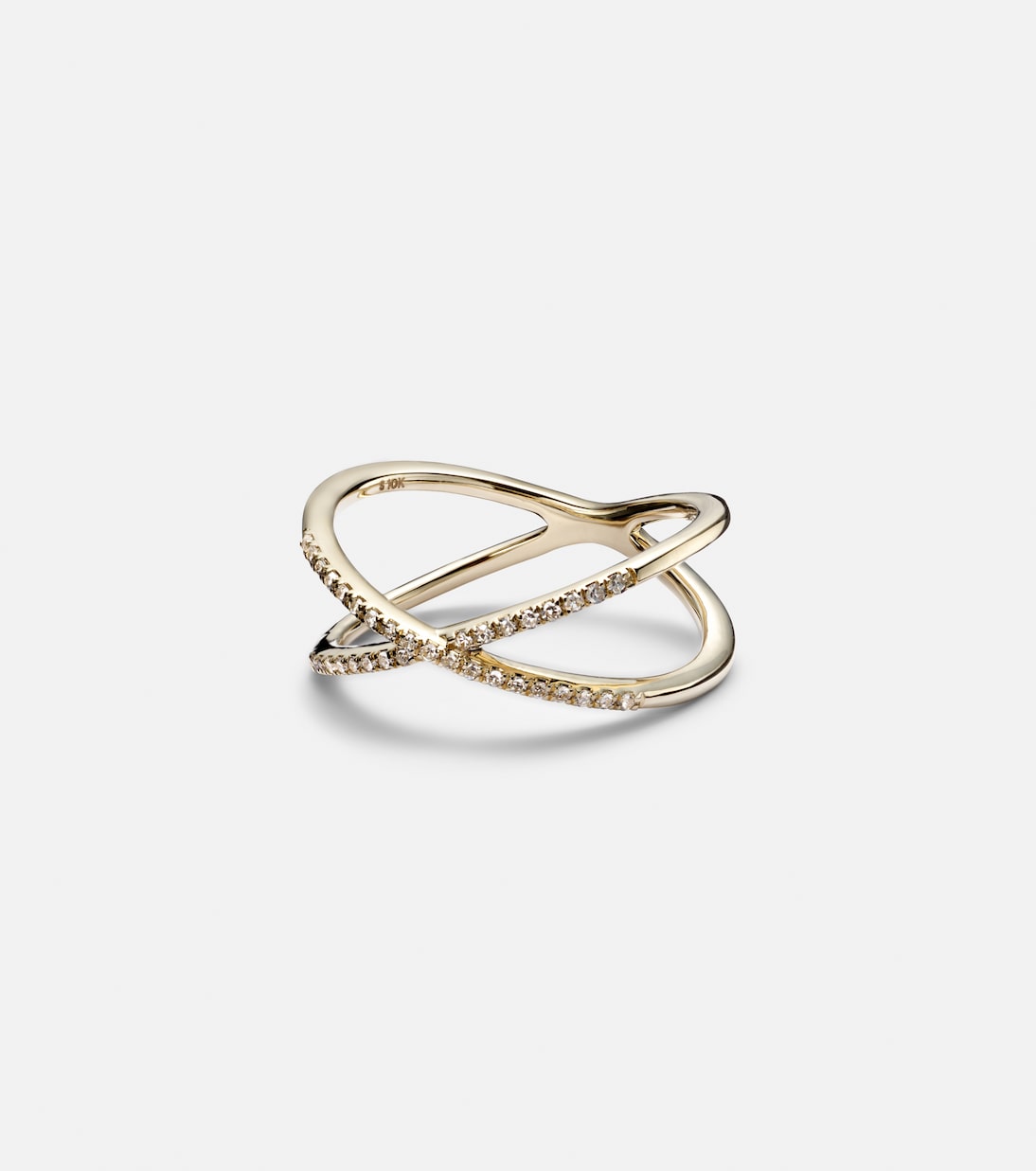 Ring X aus 10kt Gelbgold (417/1000) mit Diamanten | Stone and Strand