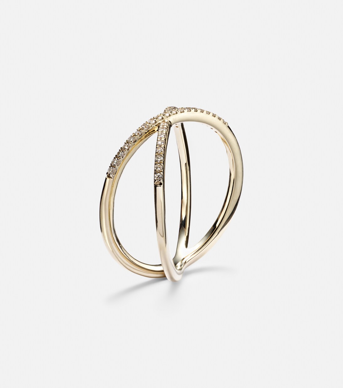 Ring X aus 10kt Gelbgold (417/1000) mit Diamanten | Stone and Strand