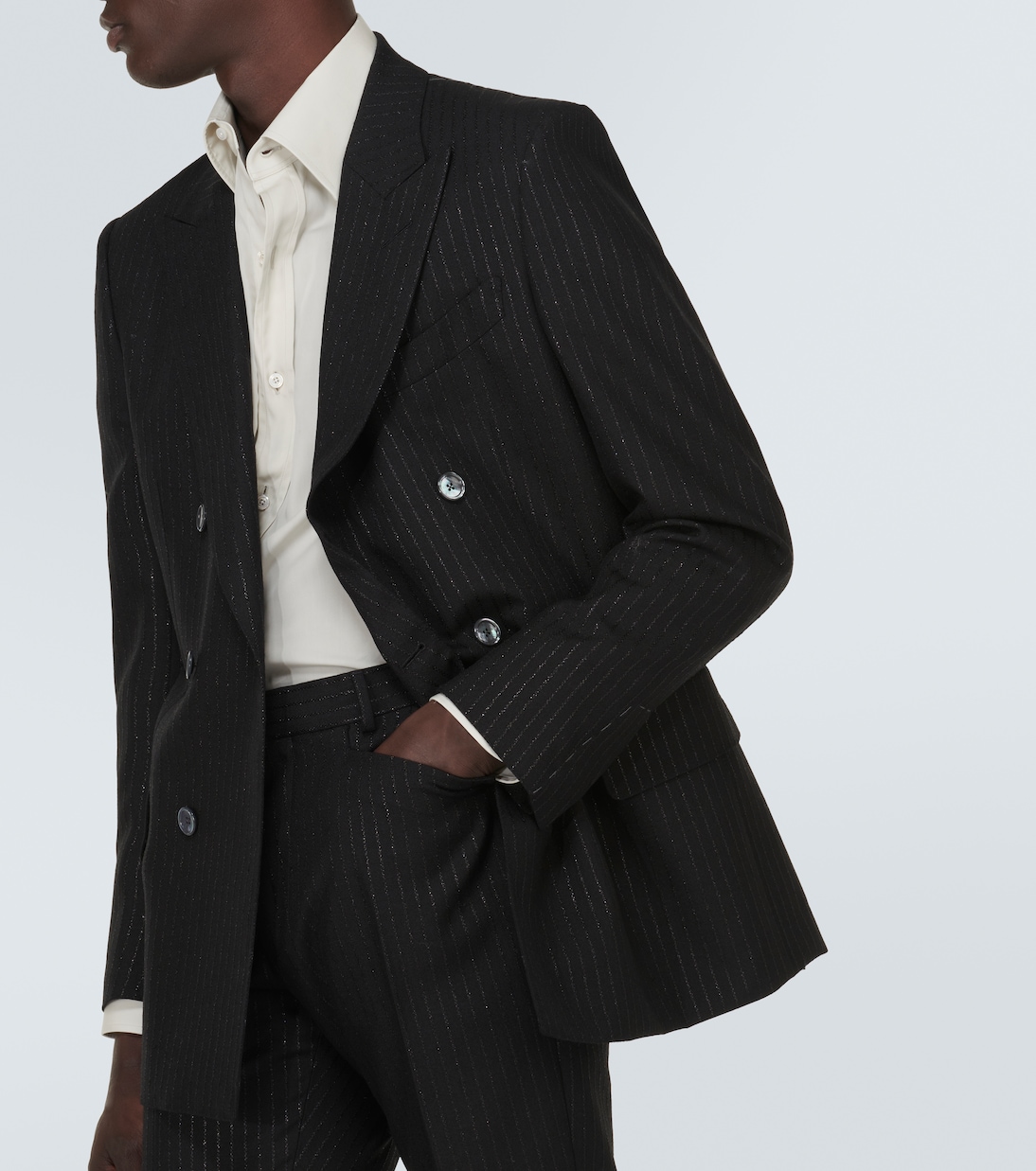 Atticus striped mohair-blend jacquard blazer | Tom Ford