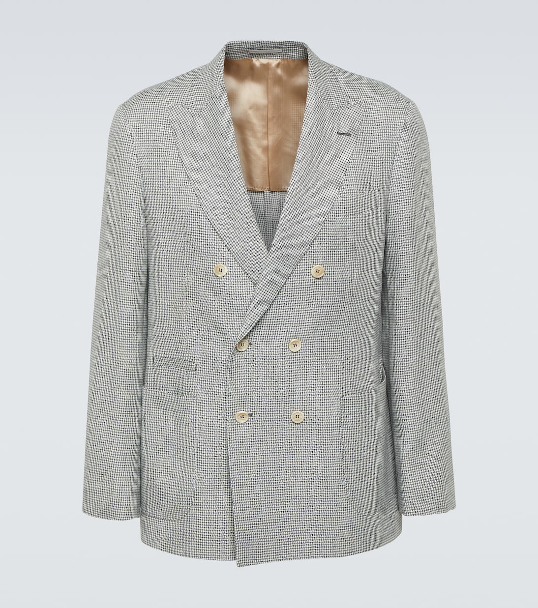 Houndstooth linen blazer | Brunello Cucinelli