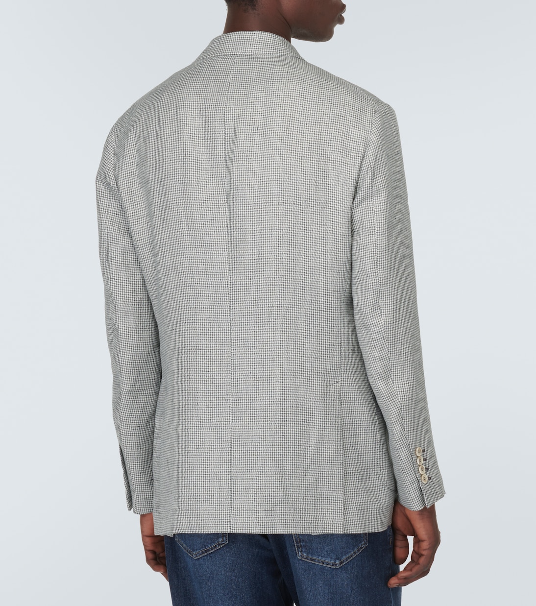 Houndstooth linen blazer | Brunello Cucinelli