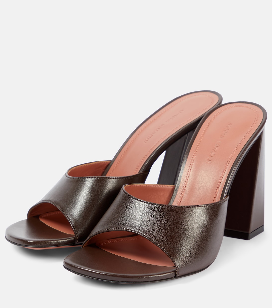 Pantoletten Brigitte 95 aus Leder | Amina Muaddi