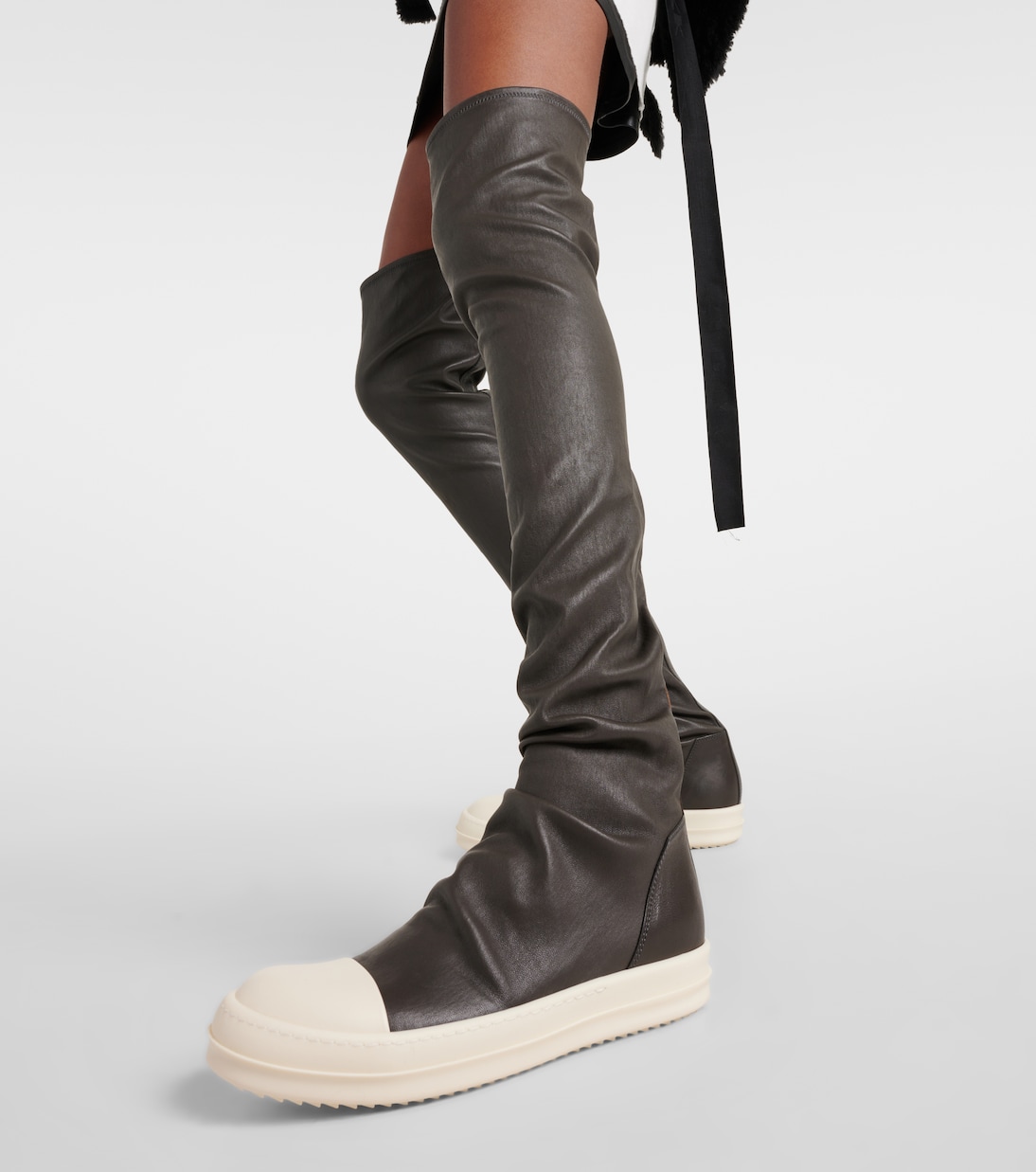 Stocking knee-high leather sneakers | Rick Owens