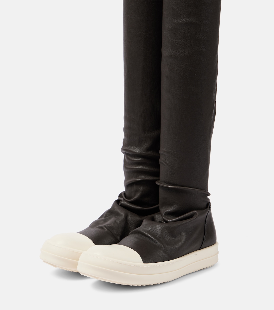 Stocking knee-high leather sneakers | Rick Owens