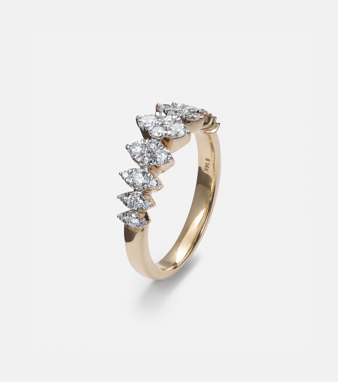 Fern 14kt gold ring with diamonds | Stone and Strand