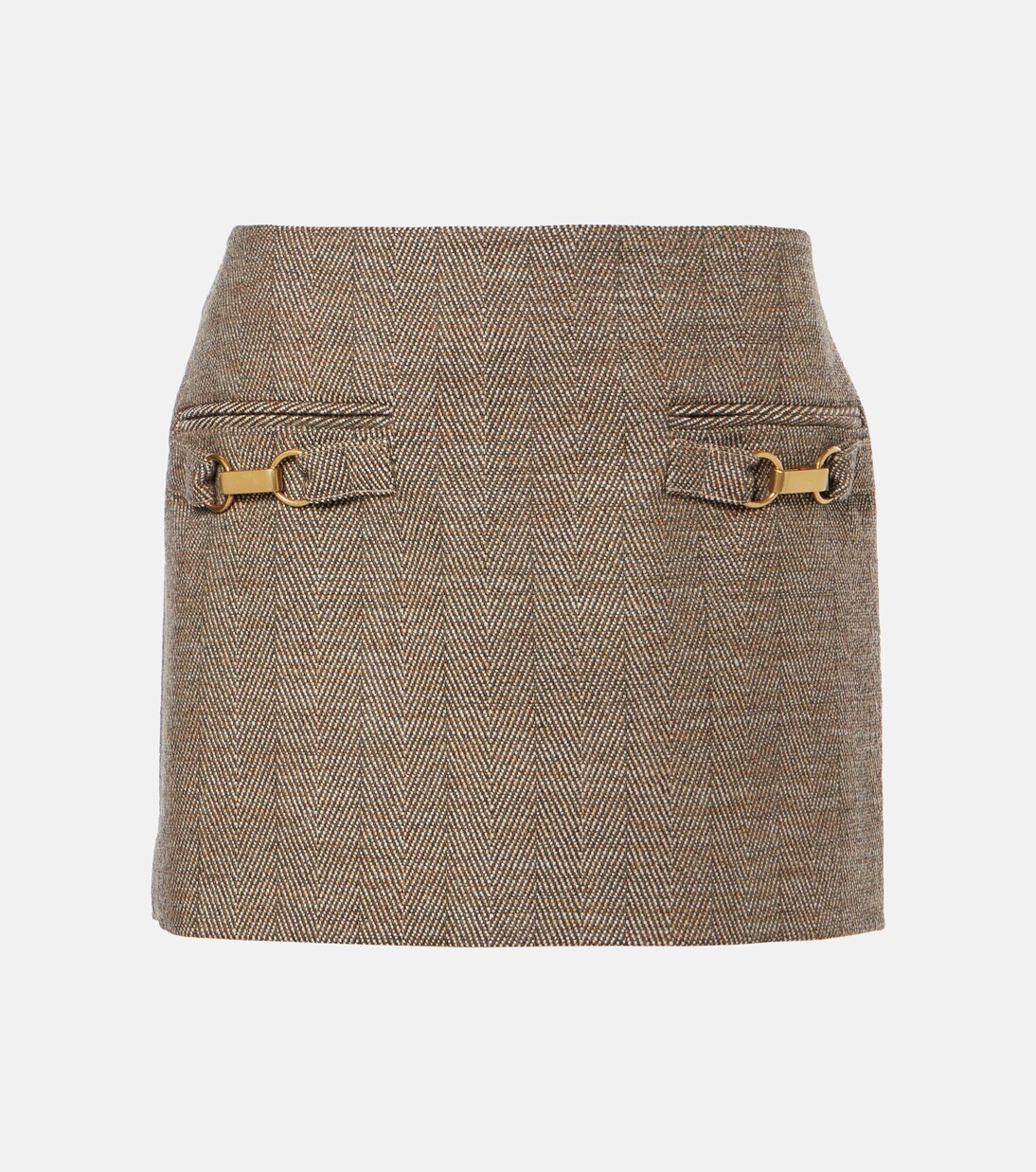 Herringbone wool-blend miniskirt | Stella McCartney