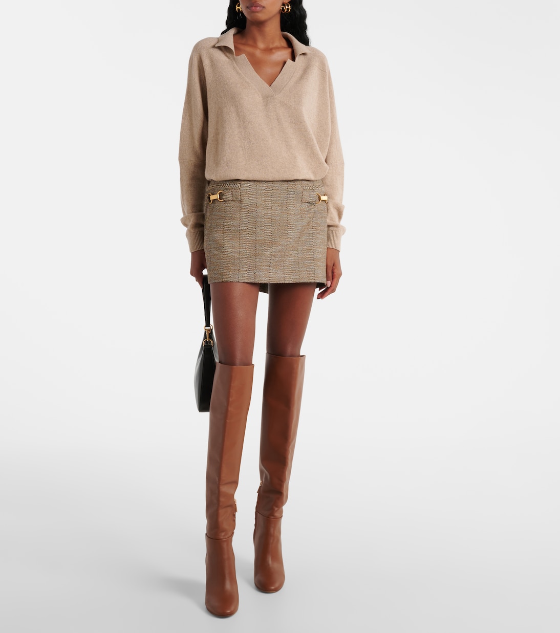 Herringbone wool-blend miniskirt | Stella McCartney