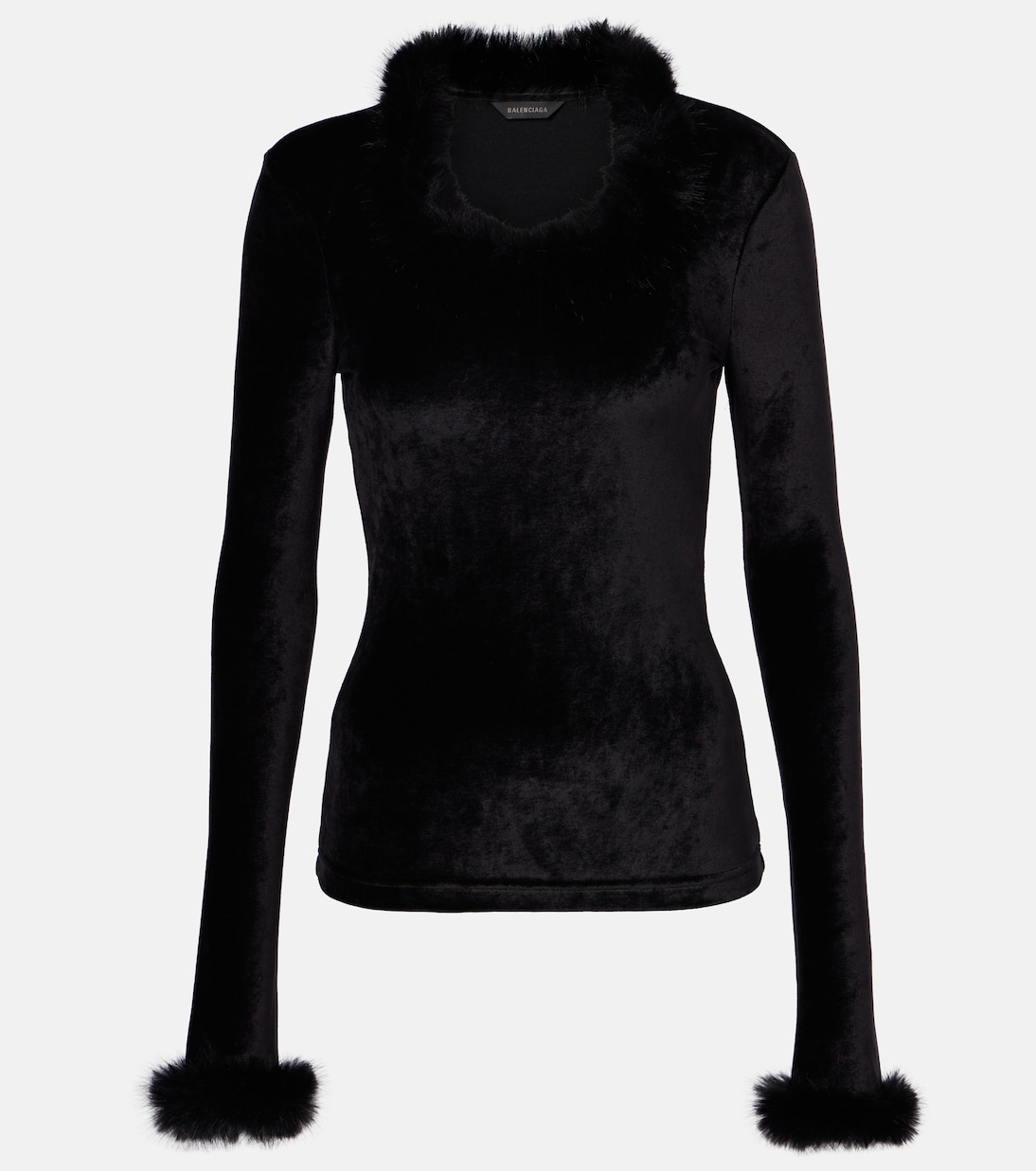 Faux-fur trimmed top | Balenciaga