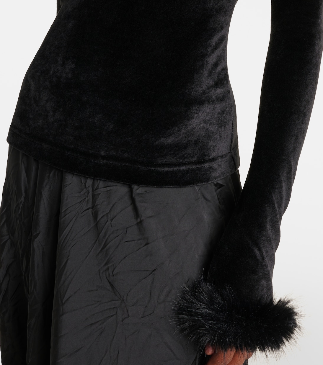 Faux-fur trimmed top | Balenciaga