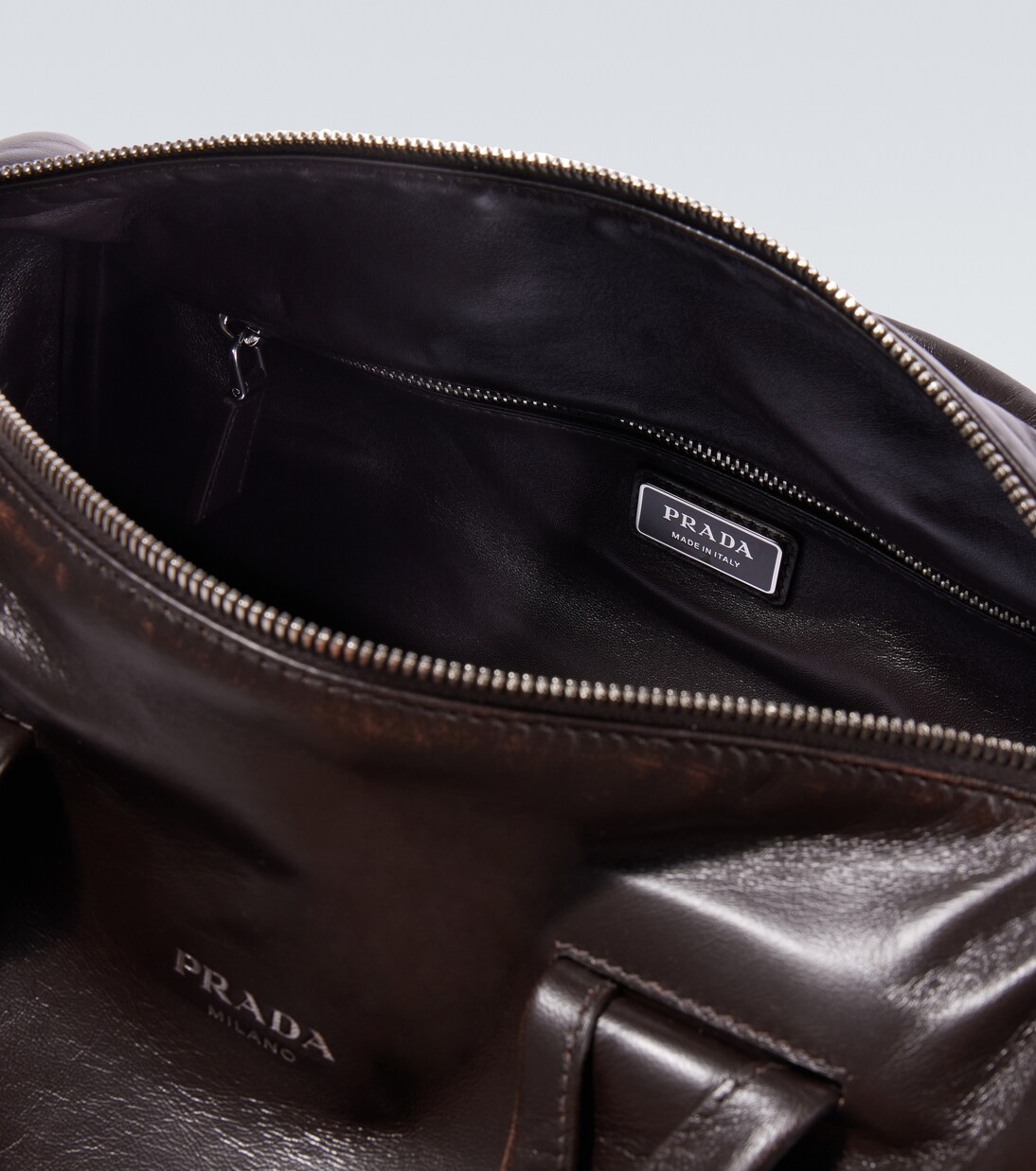 Small leather duffel bag | Prada