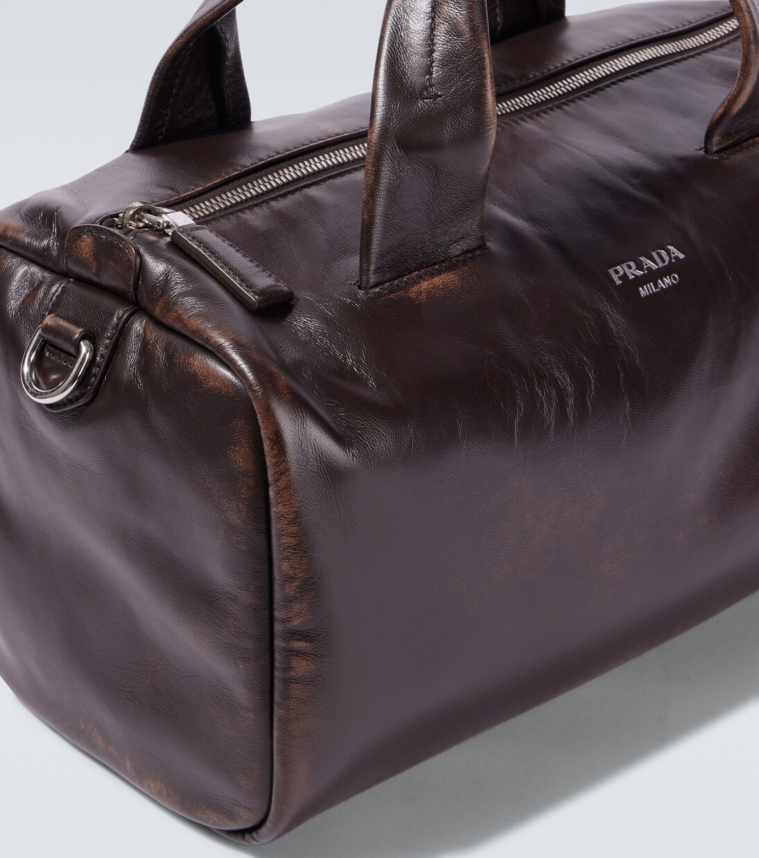Small leather duffel bag | Prada