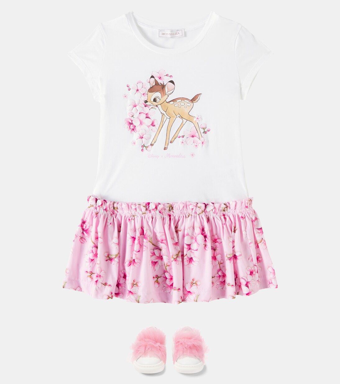x Disney® printed cotton-blend dress | Monnalisa