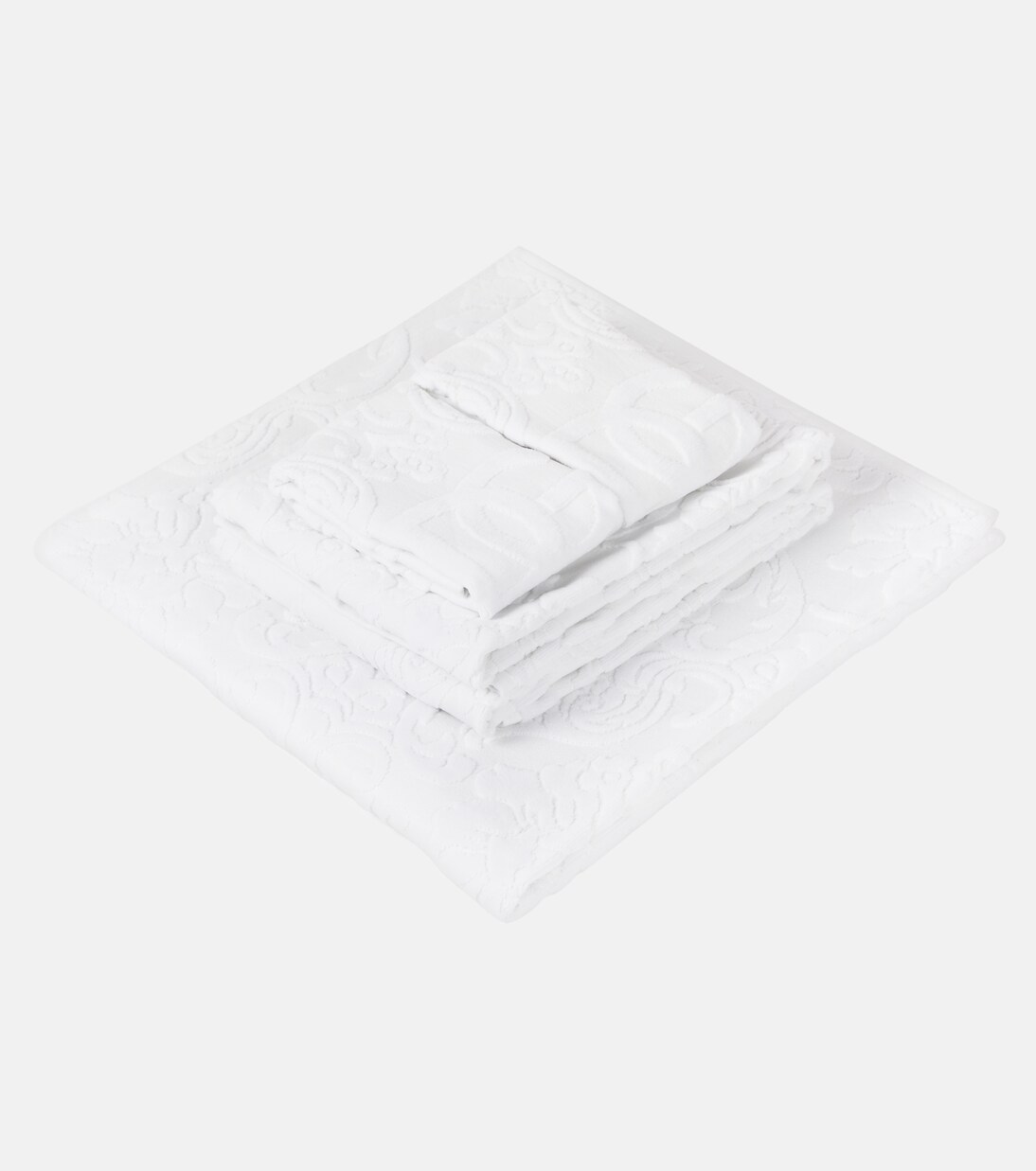 Set of 5 jacquard cotton terry towels | Dolce&Gabbana Casa
