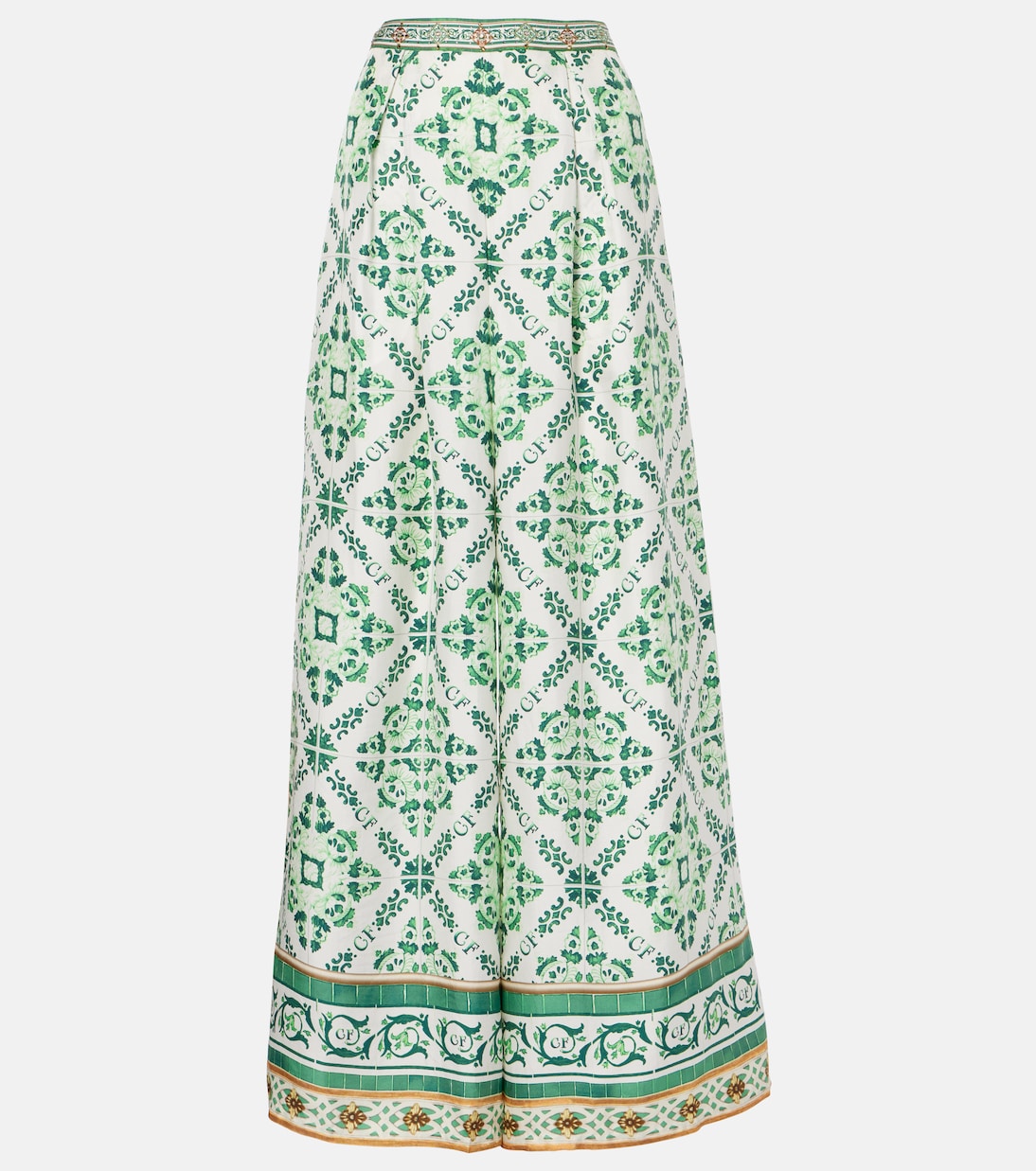 Pantalon ample imprimé en soie | Camilla