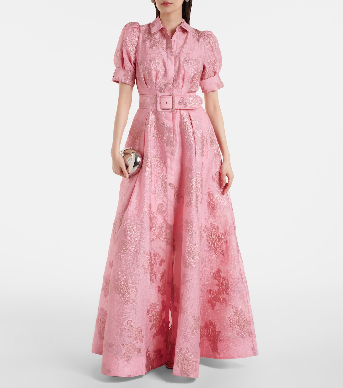 Robe longue Benette en brocart | Rebecca Vallance