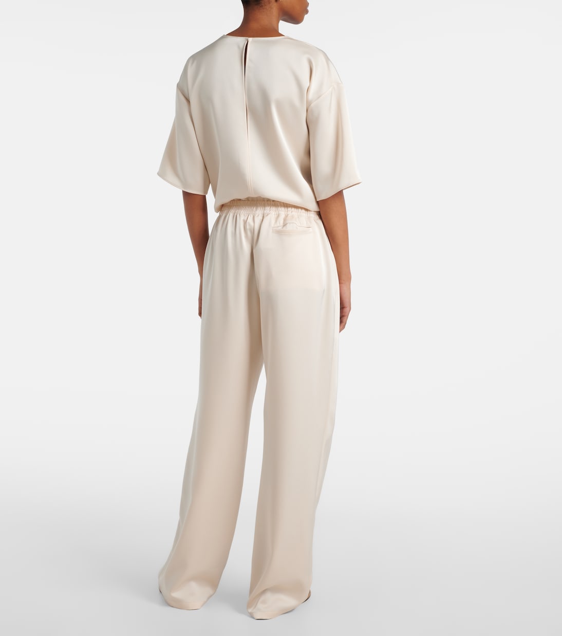 Pantalon Barb à taille haute en satin | Leset