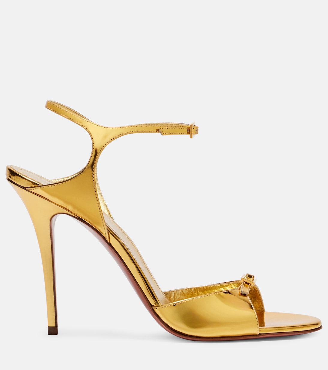 Sandalen Adut 105 aus Metallic-Leder | Amina Muaddi