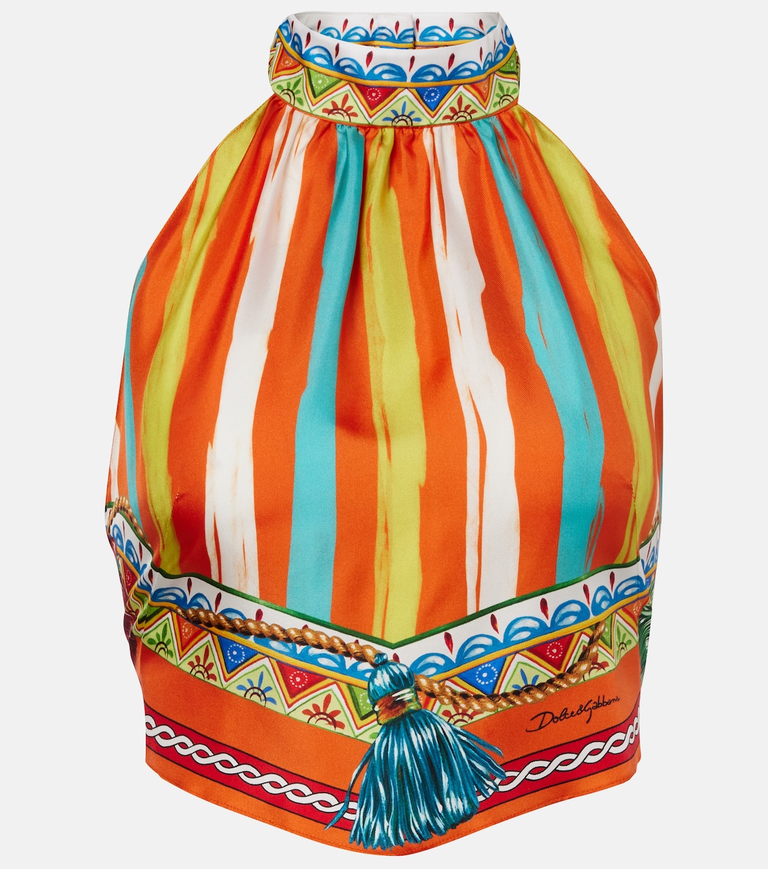 Striped halterneck silk top | Dolce&Gabbana