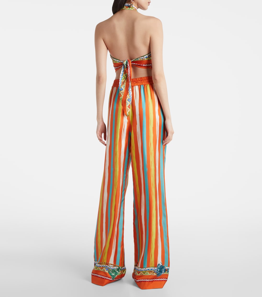 Striped halterneck silk top | Dolce&Gabbana