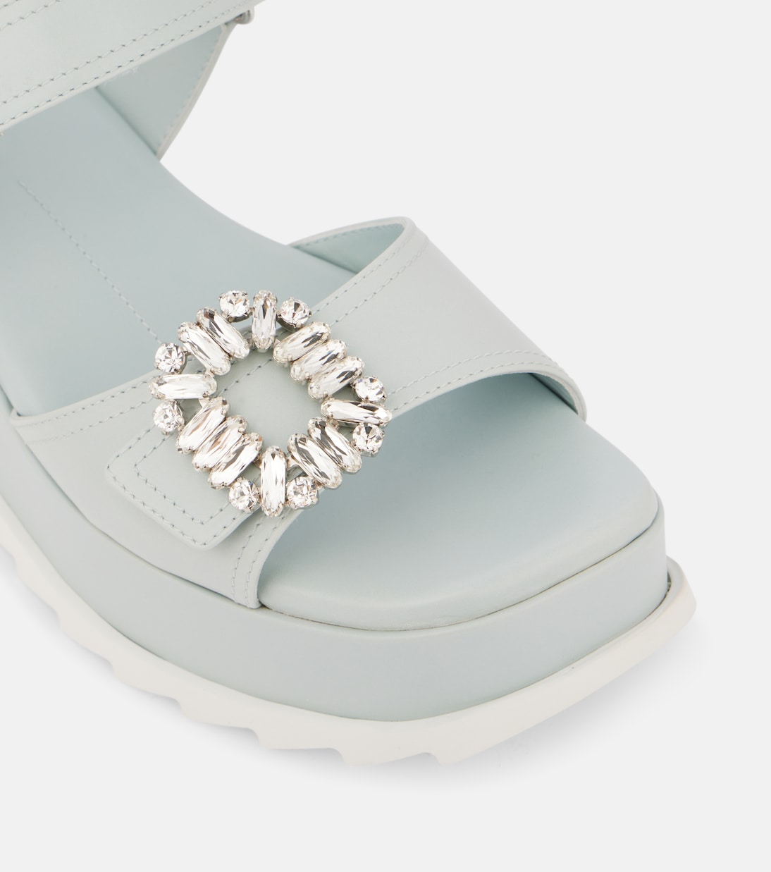 Embellished leather platform sandals | Roger Vivier