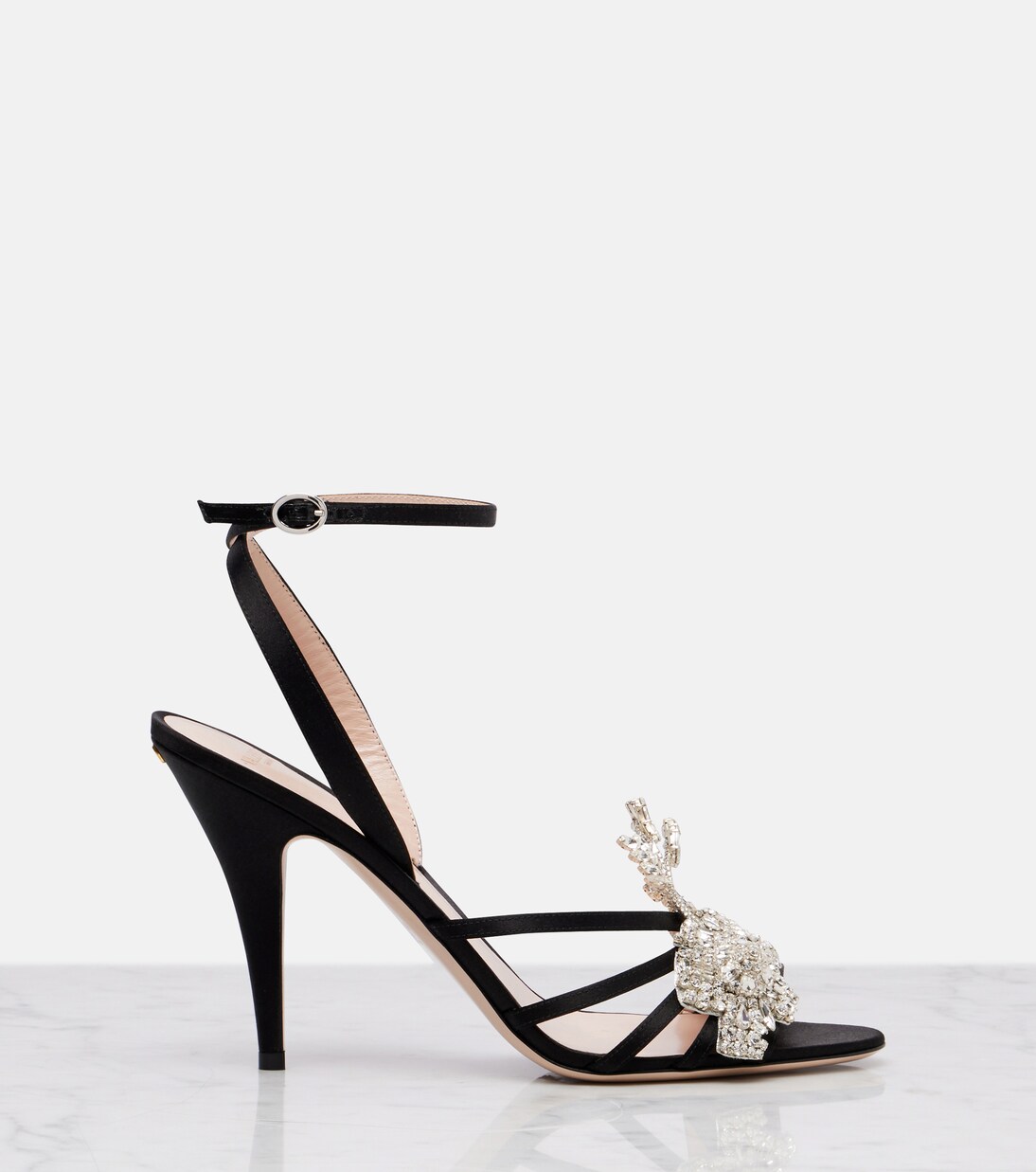 Ladycrush 100 embellished satin sandals | Valentino Garavani