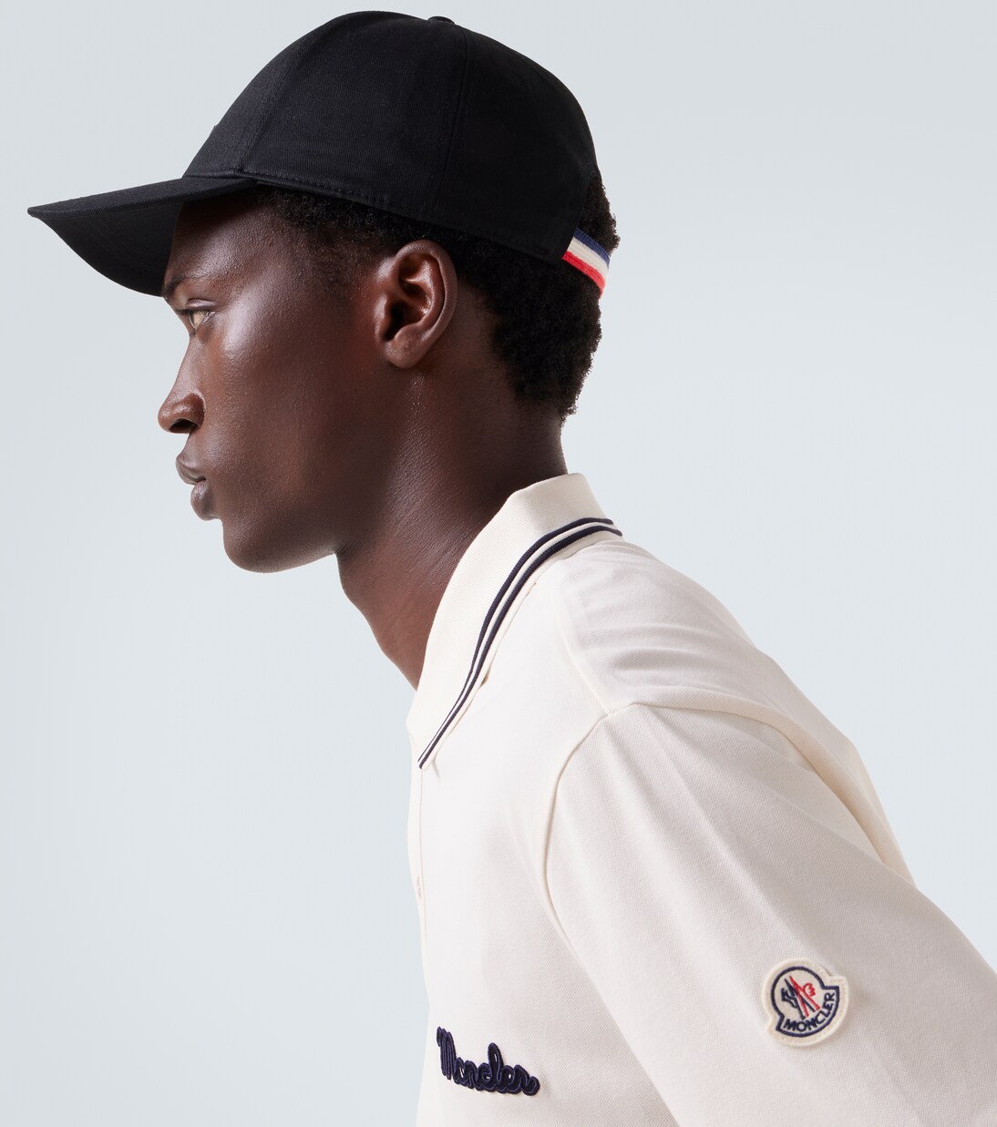 Leather-trimmed cotton baseball cap | Moncler
