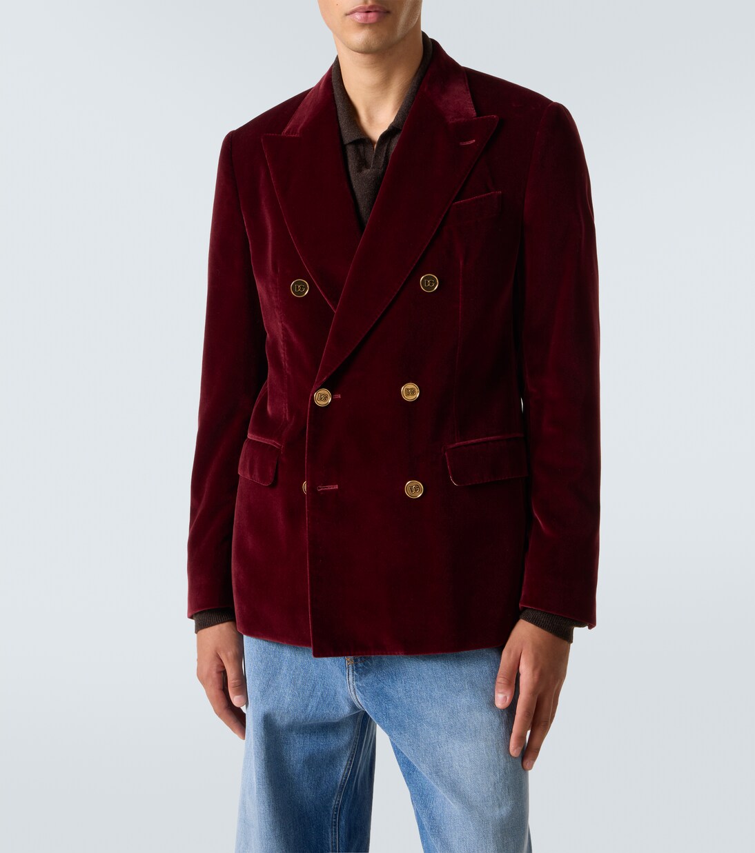 Double-breasted cotton velvet blazer | Dolce&Gabbana