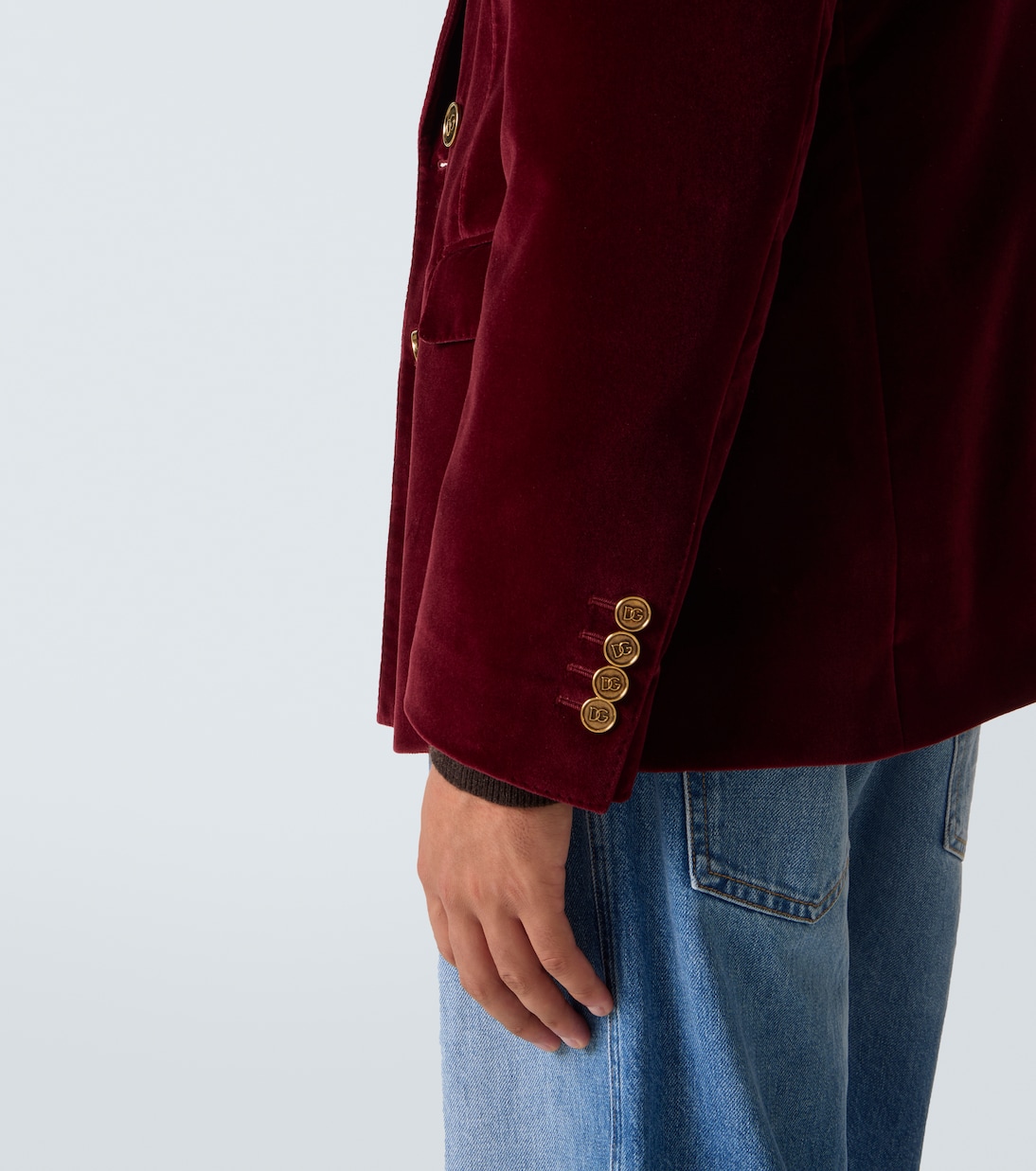 Double-breasted cotton velvet blazer | Dolce&Gabbana