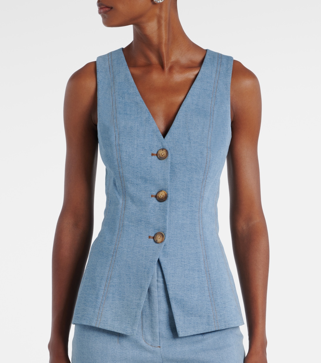 Avalina denim vest | Veronica Beard