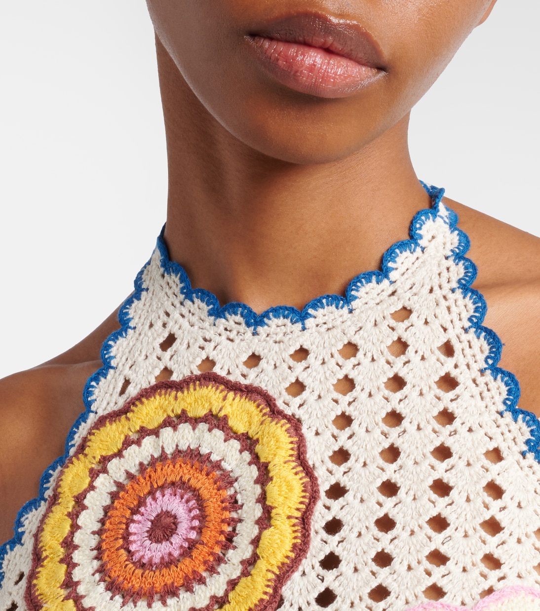 Elma crochet embroidered cotton crop top | Alémais