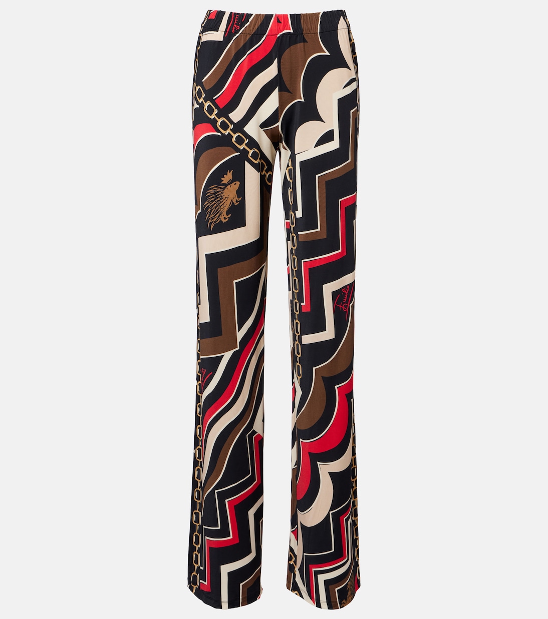 Printed jersey satin straight pants | Pucci