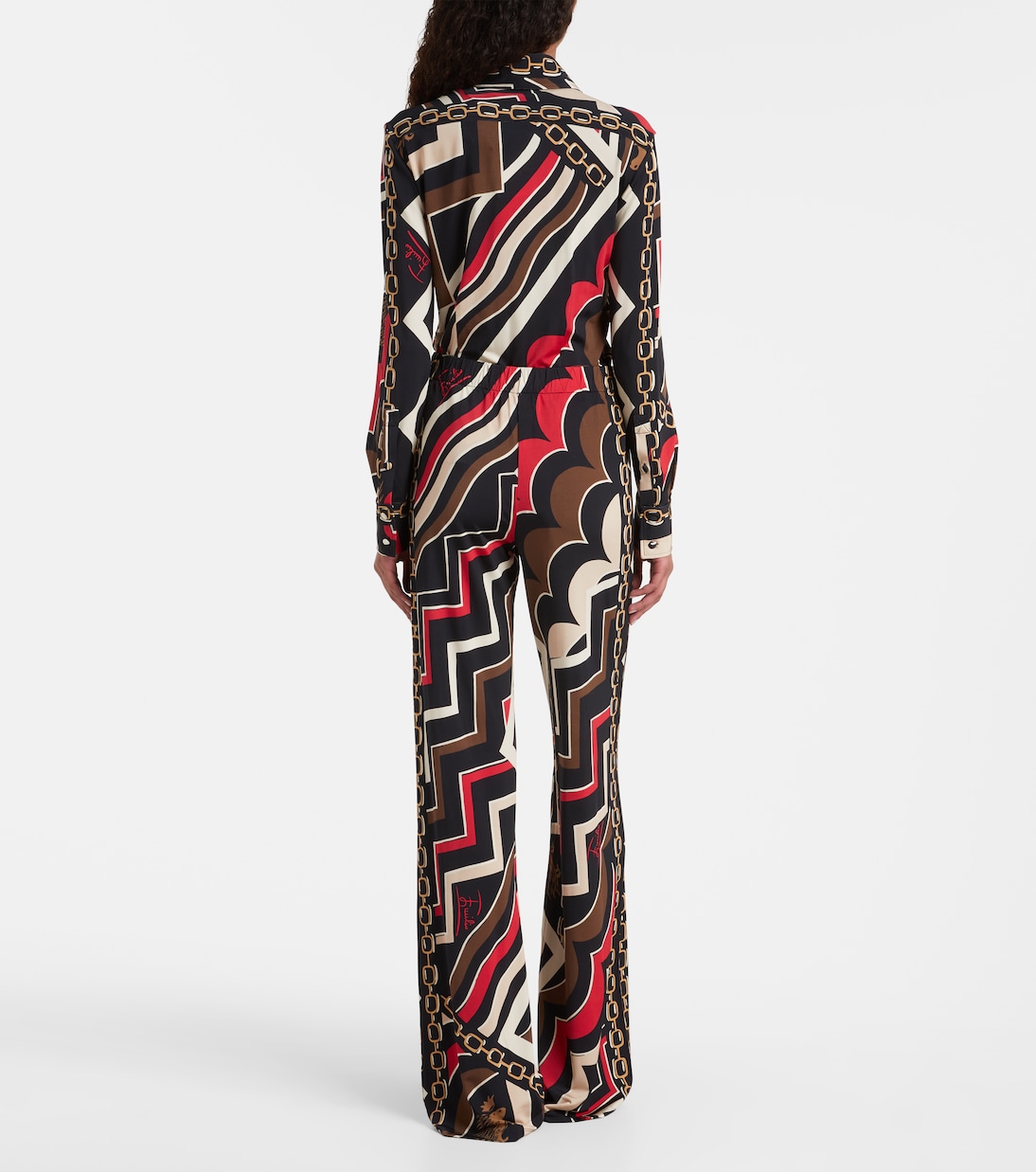 Printed jersey satin straight pants | Pucci