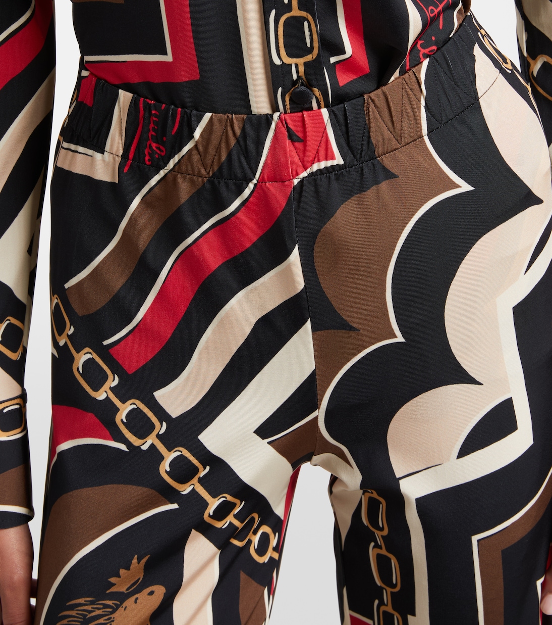 Printed jersey satin straight pants | Pucci