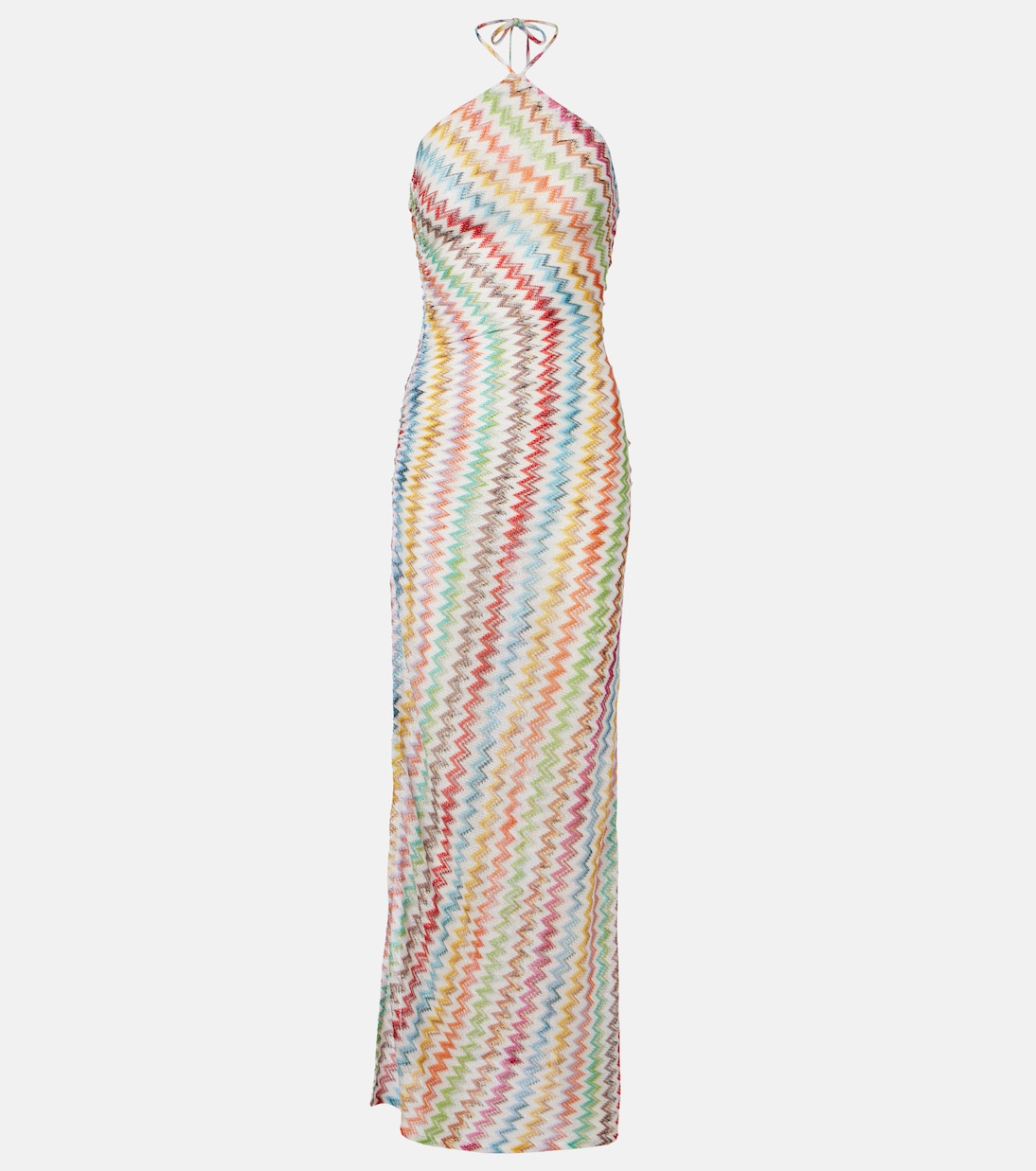 Vestido largo de lamé en zigzag | Missoni