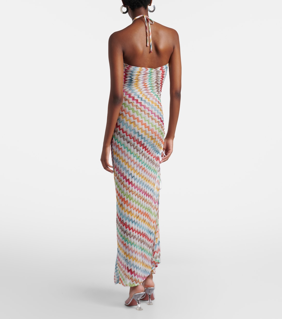 Vestido largo de lamé en zigzag | Missoni