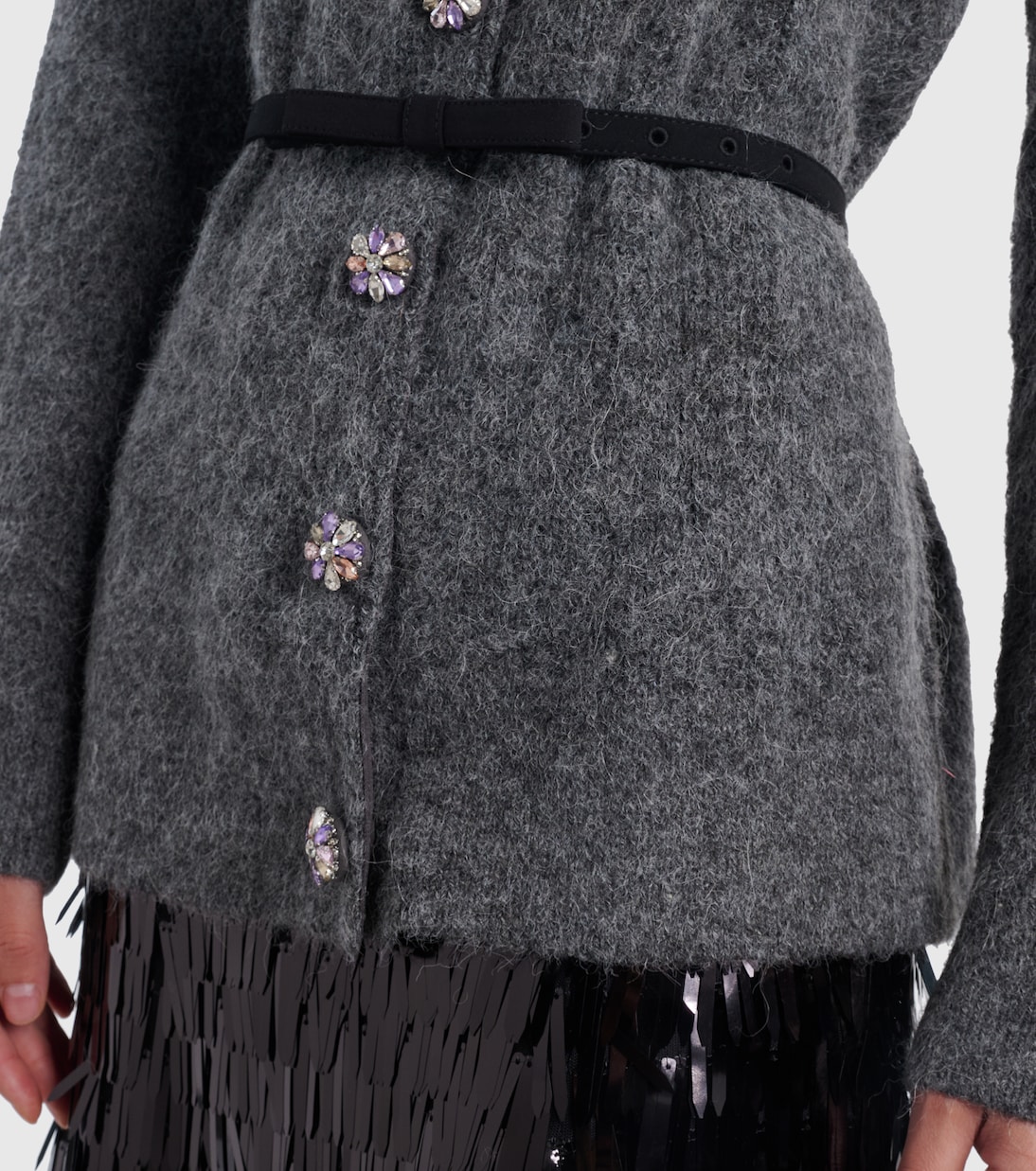 Belted embellished cardigan | Self-Portrait